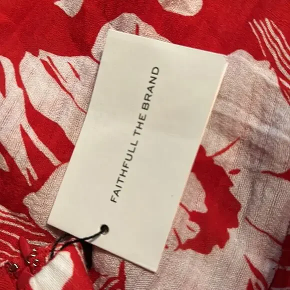 NWT Faithfull The Brand Lulu Maxi Skirt Camara Floral Print Red Size 8